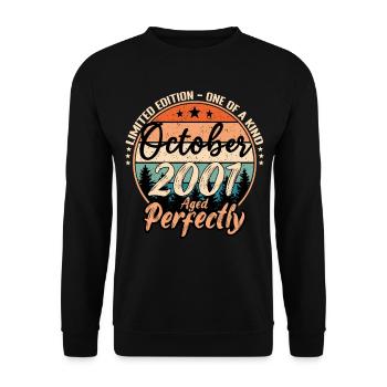 Octobre 2001 anniversaire 2001 légendes Octobre - Sweat-shirt Unisexe - noir - Devant - Alina (178cm) & Michal (187cm)