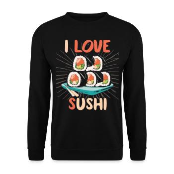 Sushi Dreams - Celebrate your love for sushi - Unisex Sweatshirt - black - Front - Alina (178cm) & Michal (187cm)
