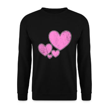 Hearts in Love Hearts - Unisex Sweatshirt - black - Front - Alina (178cm) & Michal (187cm)