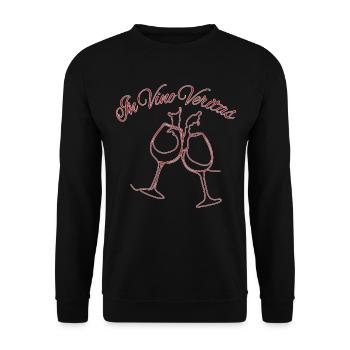 In Vino Veritas Sketched - Unisex Pullover - Schwarz - Vorne - Alina (178cm) & Michal (187cm)