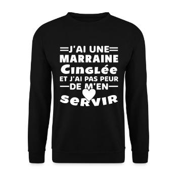 J'ai une marraine cinglée et je peux m'en servir - Sweat-shirt Unisexe - noir - Devant - Alina (178cm) & Michal (187cm)