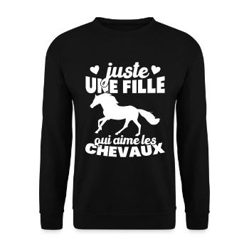 Juste une fille qui aime les chevaux humour - Sweat-shirt Unisexe - noir - Devant - Alina (178cm) & Michal (187cm)