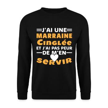 J'ai une marraine cinglée et je peux m'en servir - Sweat-shirt Unisexe - noir - Devant - Alina (178cm) & Michal (187cm)