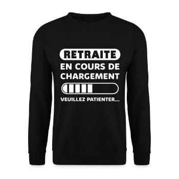 Départ En Retraite Humour Retraite En Cours - Sweat-shirt Unisexe - noir - Devant - Alina (178cm) & Michal (187cm)