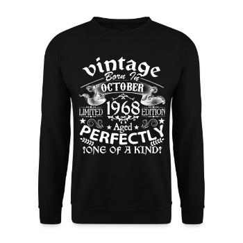 October 1968 | 1968 birthday born in October - Unisex Sweatshirt - black - Front - Alina (178cm) & Michal (187cm)