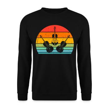 Retro Sunset Violon Plusieurs violons Violoniste Musique I - Sweat-shirt Unisexe - noir - Devant - Alina (178cm) & Michal (187cm)