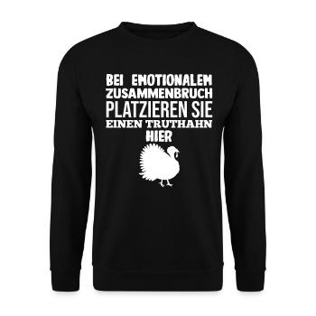 Truthuhn Truthahn - Unisex Pullover - Schwarz - Vorne - Alina (178cm) & Michal (187cm)