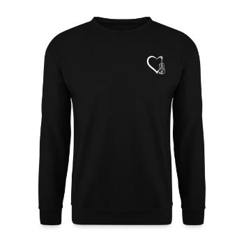 Violins In Heart Violin Instrument Violinist Heart - Unisex Pullover - Schwarz - Vorne - Alina (178cm) & Michal (187cm)