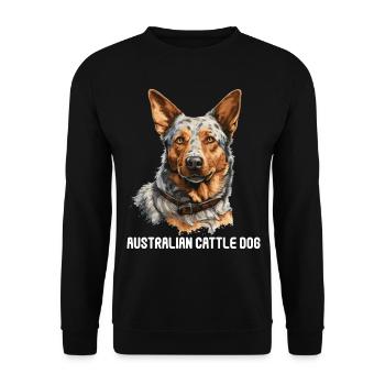 Hund Australian Cattle Dog - Unisex Pullover - Schwarz - Vorne - Alina (178cm) & Michal (187cm)