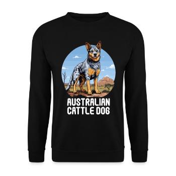 Hund Australian Cattle Dog - Unisex Pullover - Schwarz - Vorne - Alina (178cm) & Michal (187cm)