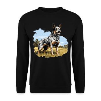 Hund Australian Cattle Dog - Unisex Pullover - Schwarz - Vorne - Alina (178cm) & Michal (187cm)