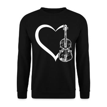 Violins In Heart Violinist Heart Violinist Violin - Unisex Pullover - Schwarz - Vorne - Alina (178cm) & Michal (187cm)