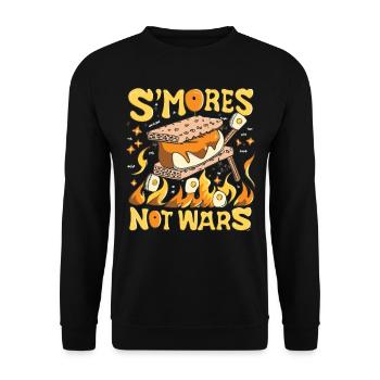 Camping for Peace - Enjoy SMORES and more - Unisex Sweatshirt - black - Front - Alina (178cm) & Michal (187cm)