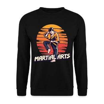 Action d’arts martiaux - Force et habileté - Sweat-shirt Unisexe - noir - Devant - Alina (178cm) & Michal (187cm)