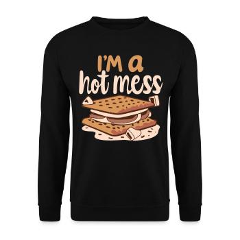 Campfire Indulgence - For the SMORES lovers - Unisex Sweatshirt - black - Front - Alina (178cm) & Michal (187cm)