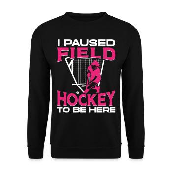 Hockey sur gazon I Hockey sur gazon en pause - Sweat-shirt Unisexe - noir - Devant - Alina (178cm) & Michal (187cm)
