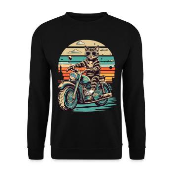 Cooler Cats - With Velvet Paws on Two Wheels - Unisex Sweatshirt - black - Front - Alina (178cm) & Michal (187cm)