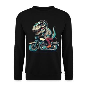 T-Rex Biker - Une balade primitive - Sweat-shirt Unisexe - noir - Devant - Alina (178cm) & Michal (187cm)