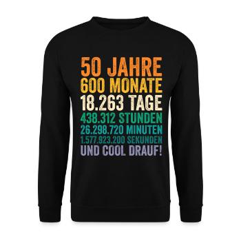 50 Jahre Fünfundvierzigster Geburtstag - Unisex Pullover - Schwarz - Vorne - Alina (178cm) & Michal (187cm)