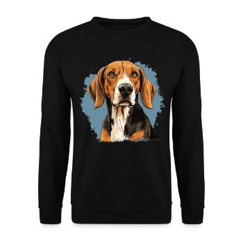 Hund American Foxhound - Unisex Pullover - Schwarz - Vorne - Alina (178cm) & Michal (187cm)