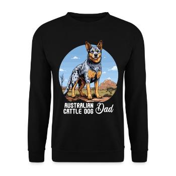 Hund Australian Cattle Dog - Unisex Pullover - Schwarz - Vorne - Alina (178cm) & Michal (187cm)