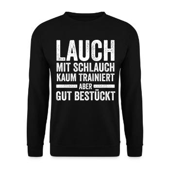 Bodybuilding Sport Fitness Lauch - Unisex Pullover - Schwarz - Vorne - Alina (178cm) & Michal (187cm)