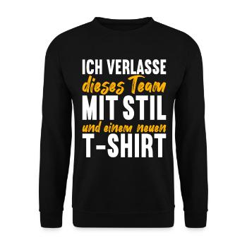 Abschiedsgeschenk Kollege Jobwechsel - Unisex Pullover - Schwarz - Vorne - Alina (178cm) & Michal (187cm)