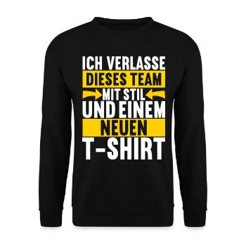 Abschiedsgeschenk Kollege Jobwechsel - Unisex Pullover - Schwarz - Vorne - Alina (178cm) & Michal (187cm)