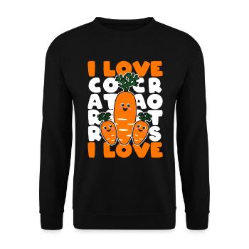 J’aime les carottes Carottes Carottes Cadeau de légumes - Sweat-shirt Unisexe - noir - Devant - Alina (178cm) & Michal (187cm)