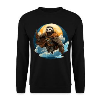 Super Faultier - Unisex Pullover - Schwarz - Vorne - Alina (178cm) & Michal (187cm)