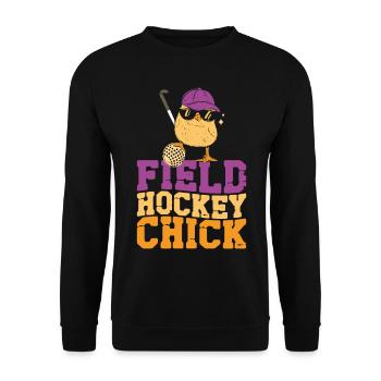 Field Hockey Chicken Field Hockey - Unisex Pullover - Schwarz - Vorne - Alina (178cm) & Michal (187cm)