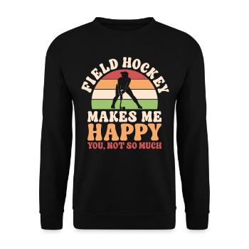 Le hockey sur gazon me fait - Sweat-shirt Unisexe - noir - Devant - Alina (178cm) & Michal (187cm)