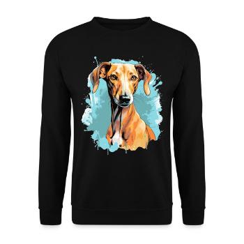 Chien Azawakh - Sweat-shirt Unisexe - noir - Devant - Alina (178cm) & Michal (187cm)