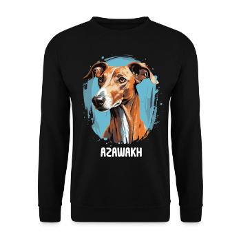Chien Azawakh - Sweat-shirt Unisexe - noir - Devant - Alina (178cm) & Michal (187cm)
