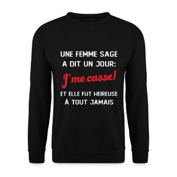 idee depart collegue de travail humour - Sweat-shirt Unisexe - noir - Devant - Alina (178cm) & Michal (187cm)