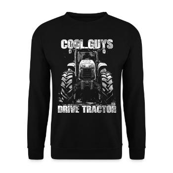 Cool Boys conduisant un tracteur agriculteur agriculteur jardinier - Sweat-shirt Unisexe - noir - Devant - Alina (178cm) & Michal (187cm)