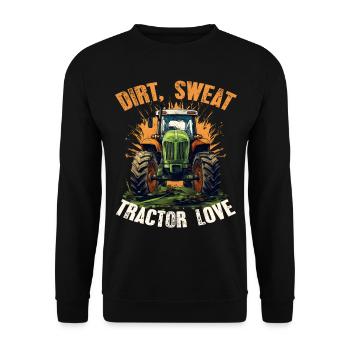 Dirt Sweat Tractor Love Farmer Agriculture - Unisex Sweatshirt - black - Front - Alina (178cm) & Michal (187cm)