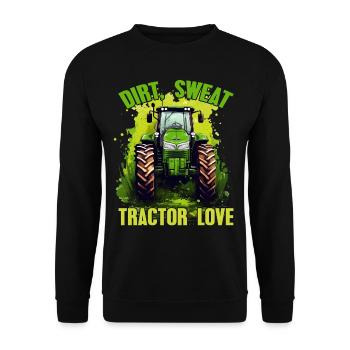 Dirt Sweat Tractor Love Farmer Farmer Gift - Unisex Sweatshirt - black - Front - Alina (178cm) & Michal (187cm)