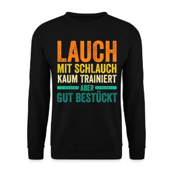 Bodybuilding Sport Fitness Lauch - Unisex Pullover - Schwarz - Vorne - Alina (178cm) & Michal (187cm)