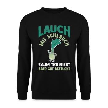 Bodybuilding Sport Fitness Lauch - Unisex Pullover - Schwarz - Vorne - Alina (178cm) & Michal (187cm)