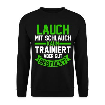 Bodybuilding Sport Fitness Lauch - Unisex Pullover - Schwarz - Vorne - Alina (178cm) & Michal (187cm)