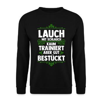 Bodybuilding Sport Fitness Lauch - Unisex Pullover - Schwarz - Vorne - Alina (178cm) & Michal (187cm)