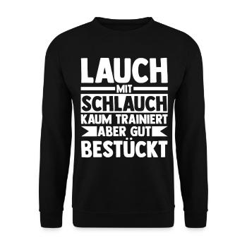 Bodybuilding Sport Fitness Lauch - Unisex Pullover - Schwarz - Vorne - Alina (178cm) & Michal (187cm)