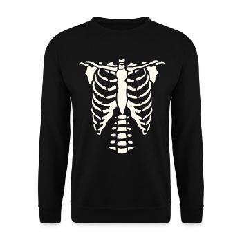 VOICI MON COSTUME DE SQUELETTE, HALLOWEEN - Sweat-shirt Unisexe - noir - Devant - Alina (178cm) & Michal (187cm)