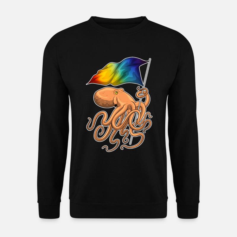 Octopus Rainbow Flag - Unisex Sweatshirt - black