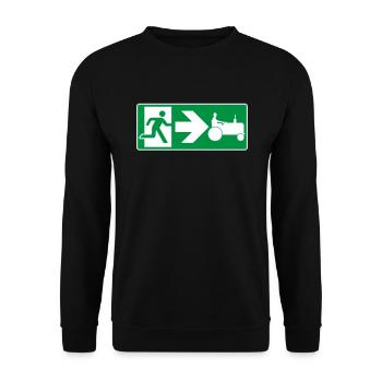 Emergency Exit Tractor Tractor Driver - Unisex Sweatshirt - black - Front - Alina (178cm) & Michal (187cm)