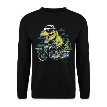 T-Rex Biker - Une balade primitive - Sweat-shirt Unisexe - noir - Devant - Alina (178cm) & Michal (187cm)
