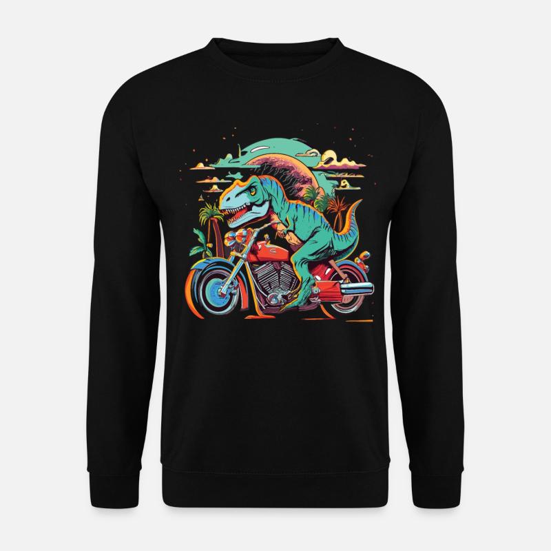 T-Rex conduit une moto - Sweat-shirt Unisexe - noir