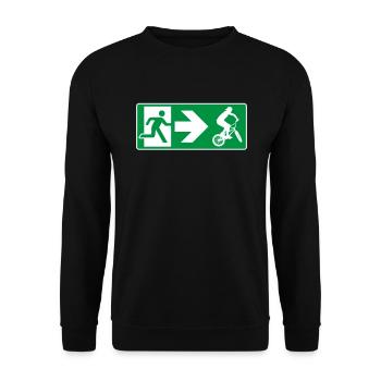 Emergency Exit BMX - Unisex Sweatshirt - black - Front - Alina (178cm) & Michal (187cm)
