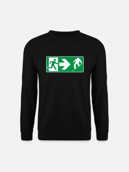 Notausgang Snowboard Snowboarder - Unisex Pullover - Schwarz